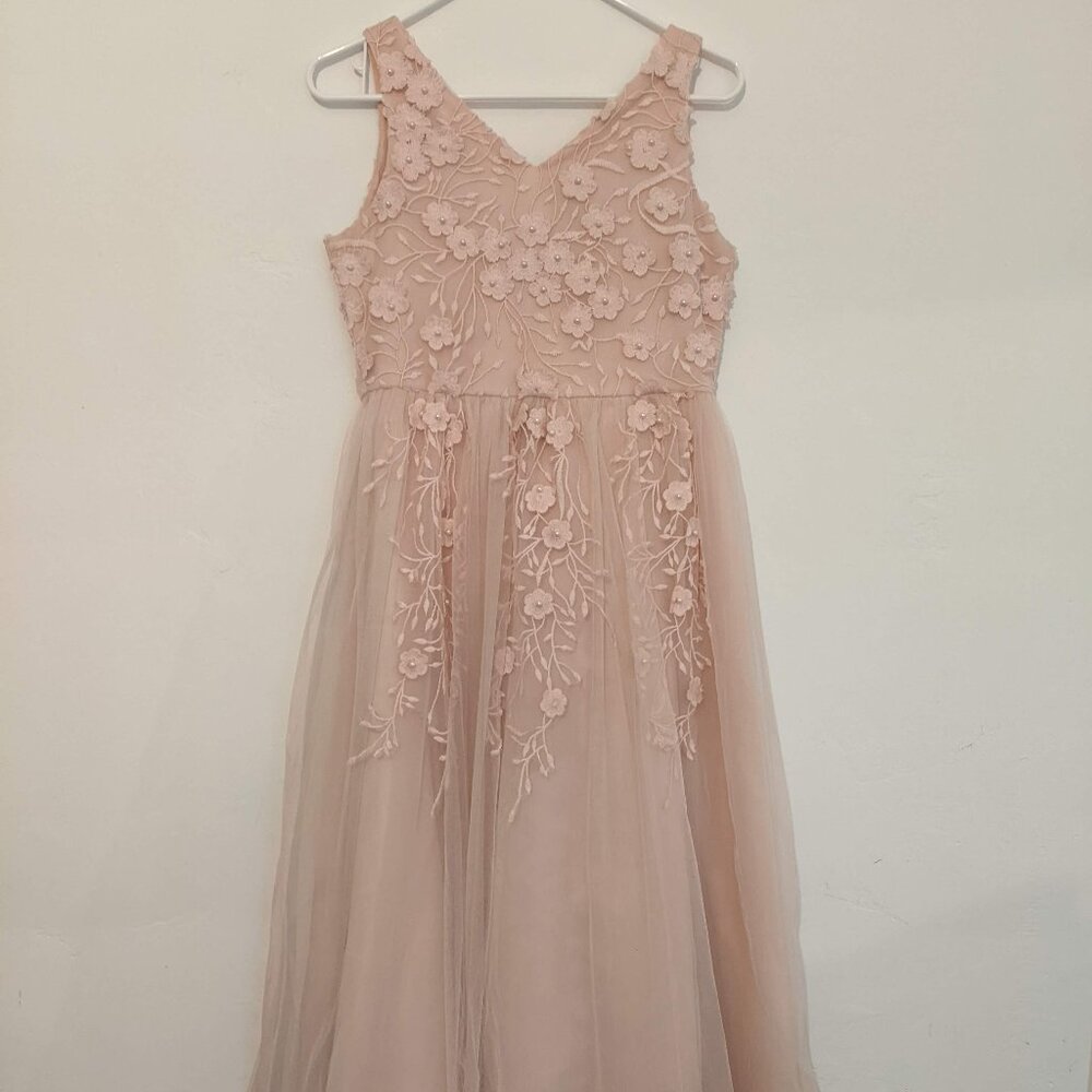 Rare Editions Pink Floral Kids Formal Dress
